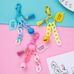 New Acrylic Resin Link Chain Keychain <b>Spray</b> <b>Paint</b> Trendy Fashion Jewelry for Women Girls Wedding Party Gifts - Product Image 2