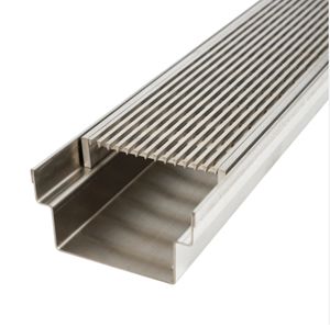 Caniveau <span class=keywords><strong>de</strong></span> drainage en acier inoxydable durable pour pavage <span class=keywords><strong>de</strong></span> villas, jardins et espaces extérieurs - Product Image 1