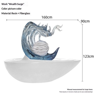 Escultura Artística Transparente con Diseño de Salpicaduras de Agua, Fabricada en China, para Vestíbulo de Hotel, Oficina de Ventas, Pasillo, Escalera - Product Image 6
