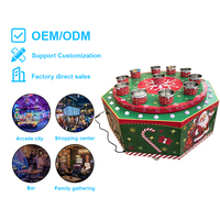 Machine de jeu de lancer de seaux électrique rotative de Noël, jeu de fête foraine avec des boîtes de conserve tournantes, pour location d'événements, stands et parcs d'aventure