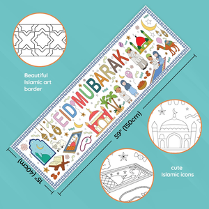 Pafu Ramadan Eid <span class=keywords><strong>cadeau</strong></span> pour les enfants effaçable réutilisable Eid Mubarak coloriage affiche - Product Image 3