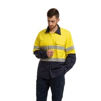 Chemise de travail haute visibilité en coton drill, personnalisée, pour mécaniciens et mineurs australiens, avec bandes réfléchissantes – Offre Spéciale