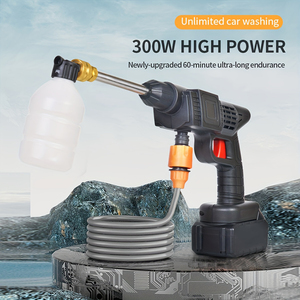 48V xách tay không dây rửa xe máy hộ gia đình Xe pin lithium có thể sạc lại áp lực cao Súng phun nước - Product Image 2