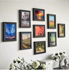 Set di cornici bianche moderne | Kit da parete galleria 9x10 ''e 8x7'' con <span class=keywords><strong>layout</strong></span> Pre-progettati-sistema di sospensione facile da abbinare - Product Image 4