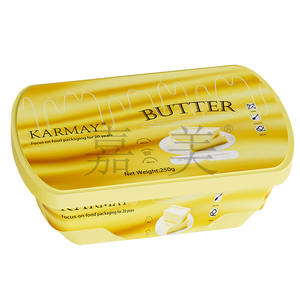 Frozend Food Grade PP 250G Yellow Iml Butter Caja de almacenamiento con tapa Contenedor de sebo de res - Product Image 3