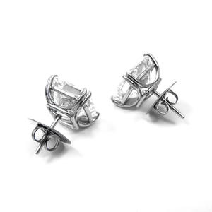 Champagne White Asscher Cut Diamond <b>Stud</b> <b>Earrings</b> For Women Classic Geometric Claw Setting <b>Fine</b> Jewelry - Product Image 6