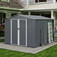Abri de jardin moderne 8x10 en aluminium thermolaqué, écologique, imperméable, anti-rongeurs, facile à assembler