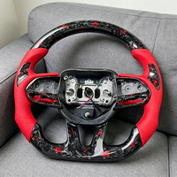 Volant de voiture en cuir rouge adapté à RTS Dodge Charger SRT 2015 2016 2017 2018 2019 2020, fibre de carbone personnalisée