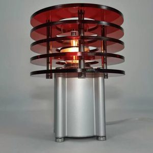 Lampe de bureau LED en verre rouge avec commande tactile, alimentation secteur, lampe de table moderne pour chambre et hôtel - Product Image 2
