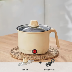 Mini-cuiseur électrique individuel, poêle à frire domestique en verre trempé avec revêtement antiadhésif, capacité 1,8 L, utilisation en extérieur, utilisation pratique - Product Image 2