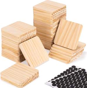Posavasos de Madera Sin Terminar, Gruesos, de 4 Pulgadas, Madera de Pino Natural, Superficie Lisa, Ideal para Manualidades, Pintura, Hogar y Bar - Product Image 1