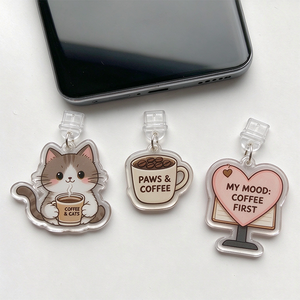 Tappi Antipolvere in Plastica per Cellulari con Basso MOQ, Personalizzati con Simpatici Gatti Cartoon, Tappi Antipolvere in Acrilico per Lettore di Libri e Telefono Tipo-C - Product Image 4
