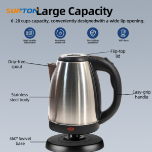 Sunton Chất lượng cao bán buôn công suất lớn 304 thép không gỉ Ấm đun nước điện ckd - Product Image 4