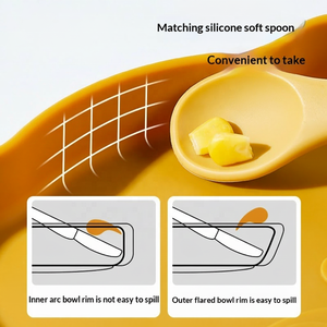Assiette à ventouse en silicone durable en forme d'ours de dessin animé, 100 % alimentaire, sans BPA, avec compartiments, pour bébé, personnalisable avec logo, vente en gros - Product Image 3