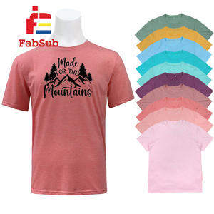 T-shirts en polyester tricoté 100 % ultra doux, toucher coton, manches courtes, unisexe, couleur unie, pour sublimation, anti-boulochage, séchage rapide - Product Image 1