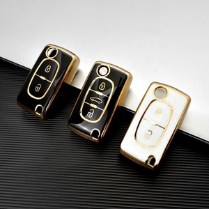 Étui de clé de voiture personnalisé avec logo pour <span class=keywords><strong>Peugeot</strong></span> 2 3 boutons, en TPU, antichoc, anti-rayures, prix de gros, housse de clé télécommande - Product Image 3