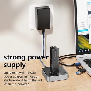 M.2 복제기 듀얼 베이 NVMe SSD 클로너, USB 3.2 20GB Type-C 툴프리 케이스, 2230-22110 SSD 최대 8TB 지원, 애플 17 지원 - Product Image 5