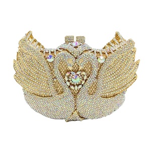 Bolso de Noche Romántico con Cristales de Cisne, Elegante Cartera de Mano con Pedrería para Boda, Bolso Brillante para Citas para Mujer - Product Image 6