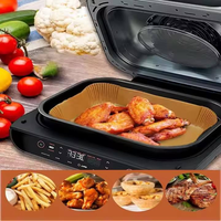 Feuilles de cuisson jetables écologiques antiadhésives pour friteuse à air, résistantes à l'huile et à l'eau, en papier alimentaire pour la cuisson au four