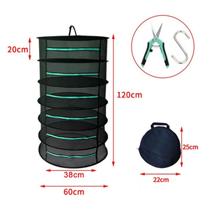 Resistente a 2 strati pieghevole in rete appeso cestello essiccatore a rete traspirante per erbe stendino per un comodo riporre l'abbigliamento - Product Image 4
