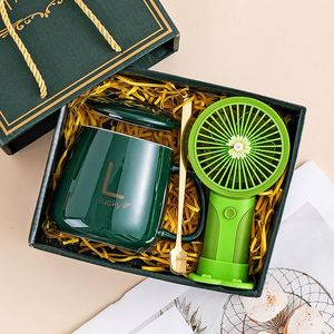 Custom Logo Ideas Gadgets Wedding Gifts for Guests Promotional Business Gifts Set for Women Ceramic <b>Cup</b> and Handheld Fan - Product Image 5