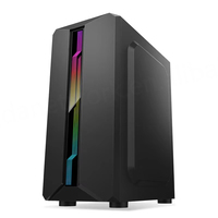 Nouvelle conception de boîtier de PC de jeu en métal Full Tower, compatible ATX/M-ATX/ITX, bande LED ARGB, fenêtre latérale, ports USB/audio noirs, en stock