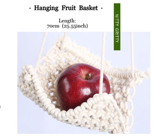 Boho Decor Macrame Cord Cotton Extra Storage Macrame Hangers Holder Basket Hanging Fruit Hammock Macrame Fruit Veggies Hammock