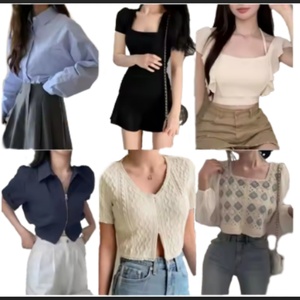 Chemisier en coton tricoté pour femme, nouvelle collection automne, motif floral papillon uni, style bureau, hauts 6866 - Product Image 3