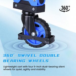 2-1 330LBS Folding Hand Truck <strong>Dolly</strong> Retractable Handle &amp; 4 Rubber <strong>Wheels</strong> Hand Cart Foldable for Travel/Luggage/Office/Moving - Product Image 3