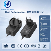 Alimentation LED 20V 0.9A 18W pour bande LED et panneau LED, prise EU/UK, adaptateur AC/DC EN 61347, alimentation à découpage 220-240V