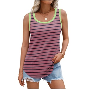 Sexy Women's Loose Fit Casual <b>Flowy</b> Breathable Eco-Friendly Knitted Spandex/Cotton Tank <b>Tops</b> V-neck Trendy Sleeveless Summer - Product Image 3