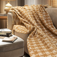 Couverture Bébé Tricotée Grande et Douce de Luxe 100% Coton Taille Queen Personnalisée 200 cm Tissée Quatre Saisons Style Européen-Américain