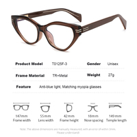 Montures de lunettes de mode pour hommes, lunettes anti-lumière bleue, charnières à ressort, haute qualité, TR90, design œil de chat, montures de lunettes pour femmes