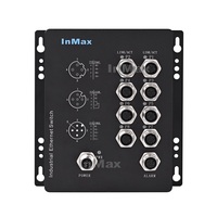 Commutateur Ethernet étanche InMax 8 ports 12v 24v 10/100Mbps M12 Commutateur industriel embarqué codé D Commutateur M12