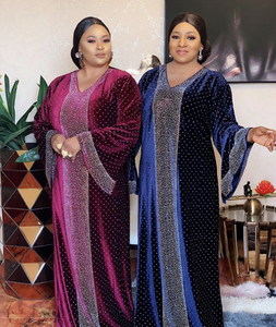 H & <span class=keywords><strong>D</strong></span> robes africaines en velours pour femmes <span class=keywords><strong>2022</strong></span> <span class=keywords><strong>automne</strong></span> afrique vêtements longue musulmane Maxi <span class=keywords><strong>robe</strong></span> de haute qualité africaine - Product Image 2