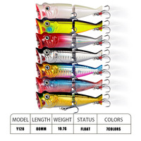 NOUVEAU OEM 8cm/10.7g appât dur multi-section leurres de pêche Topwater Popper Bait Wobblers artificiels matériel de pêche en plastique