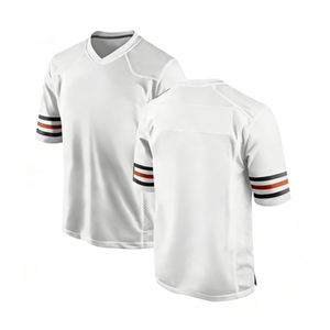 定制缝制徽标美式橄榄球球衣批发超大宽松T恤街头服饰复古橄榄球衫批发 - Product Image 6