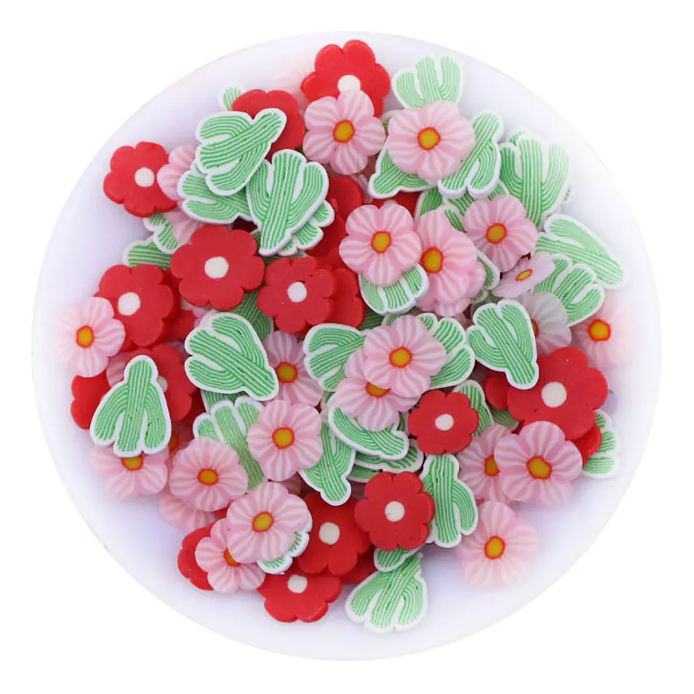 1KG/BAG 5 MM Flowers Polymer Clay Sakura Flower Mix Sprinkles Slices Spring Design For Slime Craft Nail Art Decoration Nail