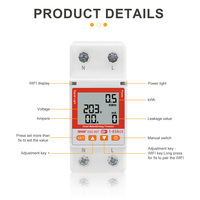DIY GO WIFI 110V 220V 63A Smartlife TUYA Mini disjoncteur intelligent avec compteur d'énergie, minuterie, protection contre les surtensions, les surintensités et les fuites de courant