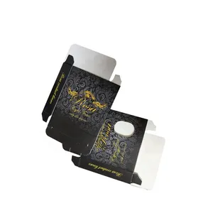 Embalagem de lentes de contato preto personalizado dobrável, caixa de papel bolhas caixa vazia