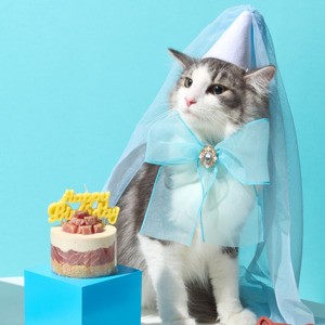 Sombrero de Halloween hecho a mano para mascotas, sombrero azul de boda de cumpleaños para mascotas, fiestas y celebraciones - Product Image 2