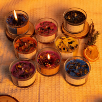 Bougie de méditation rituelle du zodiaque en cire de fleur de glace magique créative, aromathérapie aux fleurs séchées et aux cristaux pour usage domestique