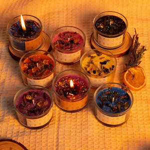 Vela de Meditación Ritual Zodiacal de Cera Mágica con Flores de Hielo, Aromaterapia con Flores Secas y Cristales para el Hogar - Product Image 5