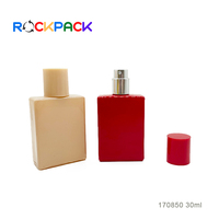 Bouteilles de parfum en verre rouge jaune rose en forme de Rectangle de 30ml