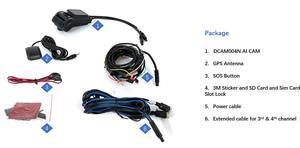 Dashcam de doble lente de 4 canales con rastreador GPS para vehículos Sistema de monitoreo de seguridad Compatible con <span class=keywords><strong>ADAS</strong></span> DSM AI 4G Dash Cam - Product Image 5