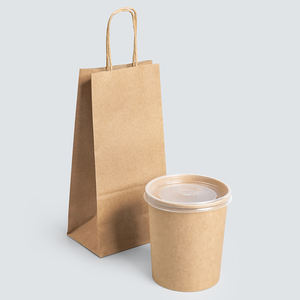 Bolsa de Papel Kraft Desechable Personalizada con Logotipo Impreso, con Asa, para Llevar Té con Leche, Café, Zumo de Frutas - Product Image 6