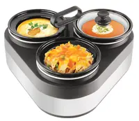 3 1pot yuvarlak büfe isıtıcı ve sıcak kutu gıda ısıtıcı konteyner tutabilir gıda sıcak ev kullanımı için