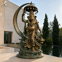 Statue de Ganesha en Bronze Taille Réelle, Artisanat Métallique Fait Main, Figurine Religieuse Personnalisée, Décoration Extérieure pour Temple et Jardin, Vente Directe Usine