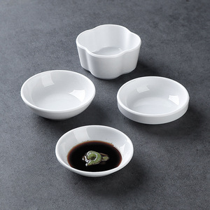 Plats à sauce en mélamine blanche, forme carrée, deux ou trois compartiments, pour servir des assaisonnements de fondue et de barbecue - Product Image 4