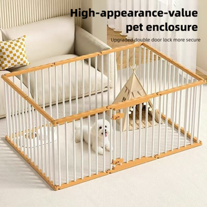 กรงสุนัขขนาดเล็ก-กลาง  รั้วโลหะสำหรับสัตว์เลี้ยง  แผงกั้นในบ้าน  ป้องกันการหลบหนี  โครงสร้างลวดเหล็ก  สามารถประกอบและขยายได้อย่างอิสระ - Product Image 2